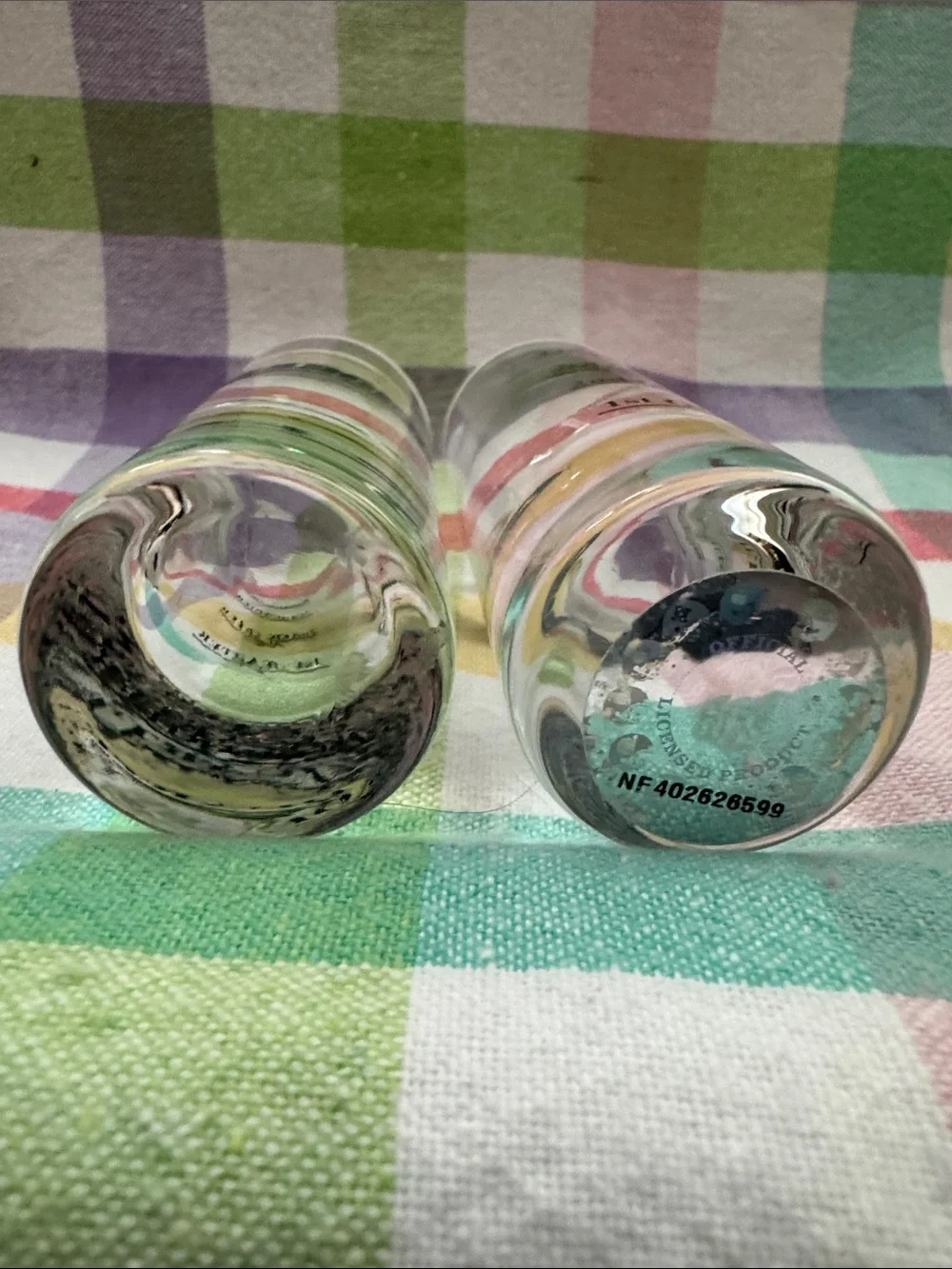 2 LA Charger shot glasses